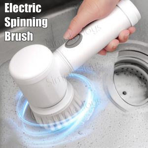 Electric Spinning Cleaning Brush with 5 Interchangeable Heads – Rechargeable Waterproof Multi-Surface Scrubber for Home & Kitchen