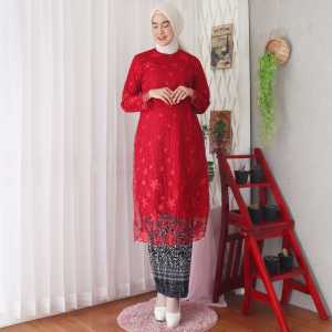 (REALPICT) TUNIK Kebaya Pesta SABYAN TILLE Bordir Mutiara XXL