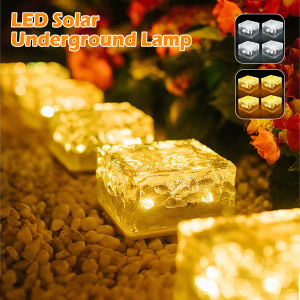 Garden Solar Brick Light Solar Led Ice Cube Brick Lights Outdoor LED Waterproof Stair Step Paver Lamp Yard Patio Lawn Garden Decoration Light