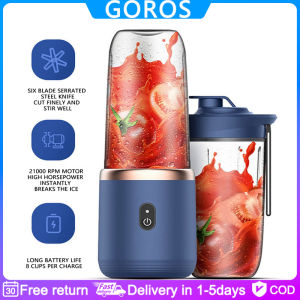 【in stock】Double Cup Portable Juicer Blender Mini Vegetable Fruit Juicer Electric Juicer USB Rechargeable Hand Crank Fruit Bottle Blender Juicer