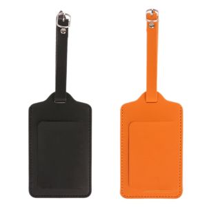 QIANHUAHOU Leather Travel Supplies Bag Accessories Luggage Tag Baggage Claim ID Address Tags Suitcase Label