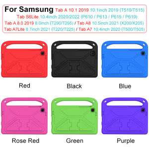 Shockproof EVA Kids Safe Case for Samsung Galaxy Tab A 8.0 2019 T290 T295 Tab A7 Lite T220 T225 A8 X200 X205 A7 T500 S6 Lite S5E P610 P613 T510 T515 Stand Case Cover