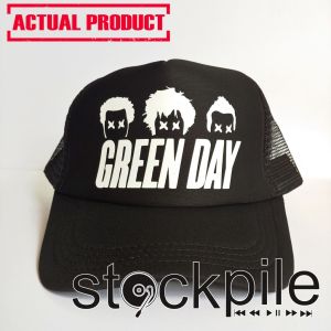 GREEN DAY BAND TRUCKER/NET BLACK VINYL CAP