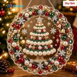 COUPLECOL Người tuyết Bộ dụng cụ vẽ tranh kim cương chủ đề Giáng sinh Acrylic phẳng 2D Tròn Vật bắt nắng đính hạt hình ông già Noel Làm thủ công Tuần lộc Đồ trang trí treo tường dịp Giáng sinh. Giáng sinh