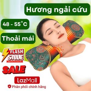 Gối ngải cứu thảo được chườm nóng Gối Massage Cổ Vai Gáy Thảo Dược Hương Thơm Thảo Mộc Tạo Cảm Giác Êm ái