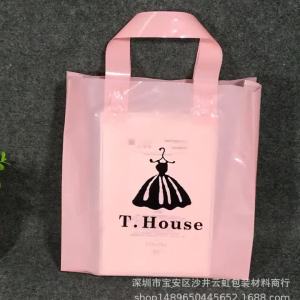 In-stock black pe Wholesale plastic gift bags for clothing shopping bags hand-held clothing packaging bags