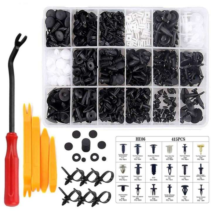 Lot De 50 Attaches Plastique Pour Pare-chocs/portière - 6 Mm, Noir, Universel, Neuf Emballé