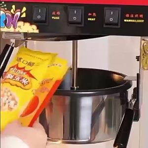 ArcticBreeze Compact 8oz Popcorn Maker Perfect for Home Office or Events Quick Delicious Snacks Hot Air Popper Nonstick Kettle Stirring Rod