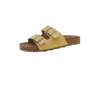 [Free Shipping] WomenS Leather Sandals Summer Outdoor Wear Korean Style High-Heeled Thick-Soled Beach Shoes Cork-Soled Roman Sandals