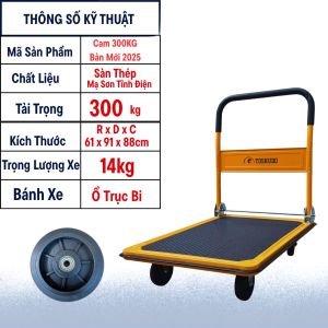 (Siêu Bền) Xe Kéo TOSHIDO Sàn Thép NHẬP KHẨU Tải Trọng 250KG