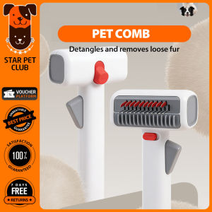 2-Trong-1 Pet Dematting Và Deshedding Lược Cho chó mèo Xoay Pin An Toàn Một Nhấp Chuột Tóc Loại Bỏ