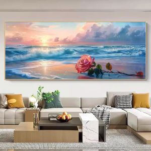 Tranh Thuyền Buồm Và Hoa Hồng Tranh Canvas Tranh Tráng Gương Tranh Phòng Khách Tranh Phòng Ngủ