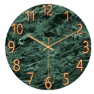 Glass Wall Clock Modern No Frame Design Marble Pattern Galaxy Space Clock Silent Watch Living Room Bedroom Home DecorFast shipping