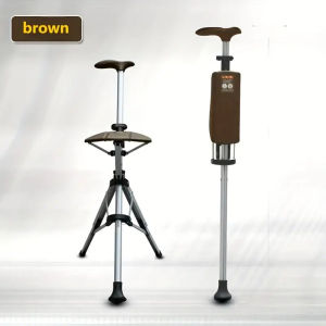 Portable Walking Stick with Foldable Chair– Lightweight Mobility Aid with Ergonomic Handle and Built-In Chair for Seniors Quick Rest
