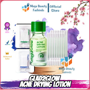 GLAD2GLOW Acne Drying Lotion Mengeringkan Jerawat 8 Jam Dengan Sulfur BHA & Bahan Alami Instant Acne Care