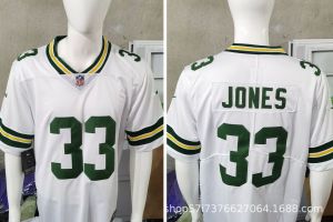 2026 NFL football jersey short-sleeved Packers white second-generation embroidery in stock size 8