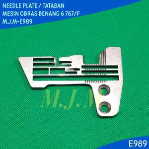 Needle Plate mesin Obras Benang 6 767F tataban plat Mesin jahit Obras M.J.M-E989