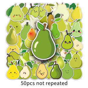50PCS Fruity Pear Sticker Cute Cartoon Food Graffiti Decal DIY Decoration Laptop Waterproof PVC Sticker