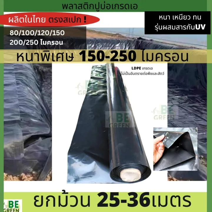 ผ้าใบปูบ่อยกม้วน หนา 200-250 ไมครอน กว้าง 3.6 เมตร