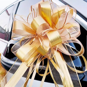 2PCS Large Handmade Pull Bow Ribbons Giant Bow for Birthday Wedding Car Festival Party DIY Wrapping