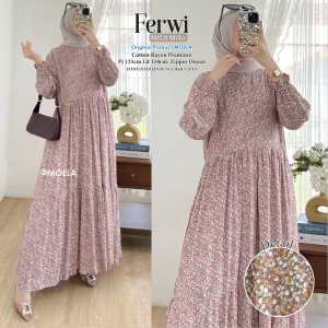 FERWI MIDI DRESS BY MOELA 2809 PAKAIAN WANITA ATASAN TRENDY HQ FASHION STORE OUTFIT TERBARU TERLARIS KEREN MURAH