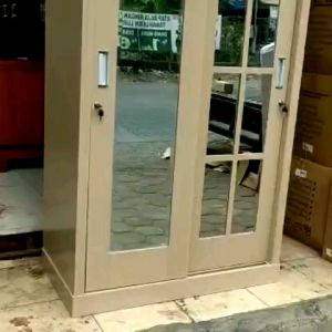 Lemari Pakaian Sliding 2Pintu Cat Duco(Premium) Capucino New /TRINITYJAYAFURNITURE