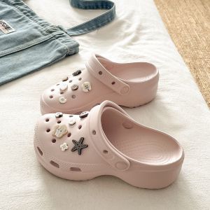 [Free Shipping] Beach EVA Clogs For Women Summer DIY Cartoon Design Lightweight And Comfortable With Non-Slip Thick Soles