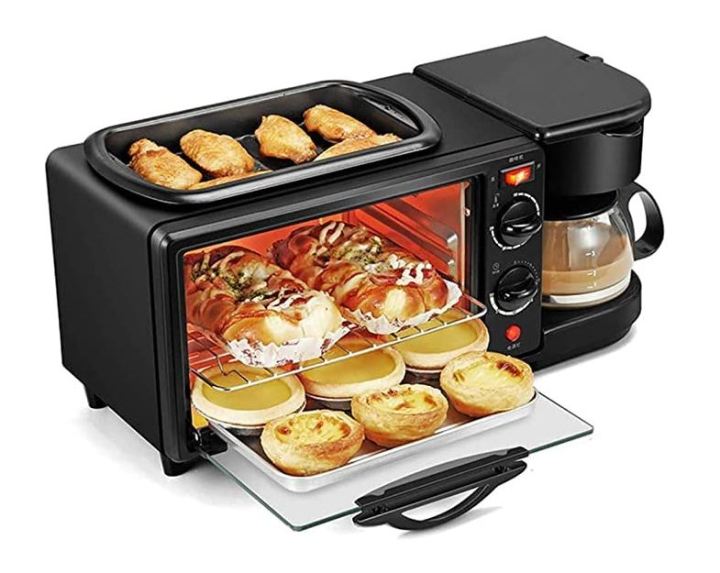 Breakfast Maker in Mini Oven Non Stick Grill Toaster Oven Portable  Multifunctional Family Size Breakfast Station Home Chum Lazada PH