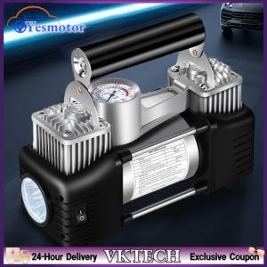 【Local Shipment】12V Portable Dual Cylinder Air Pump 150PSI Electric Car Tyre Inflator Portable Air Compressor Automotive Inflation Pump