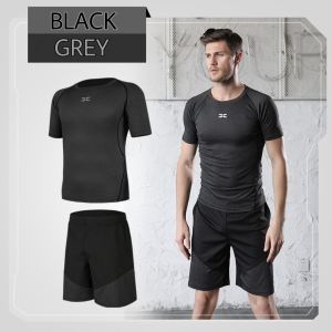 Hens Stelan Baju Lengan Pendek & Celana Pendek Pria Pakaian Olahraga(LDP.CDW)