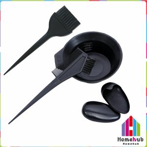 Homehub Hairdressing Tools Brushes Bowl Combo Salon Hair Color Dye DIY Set Black