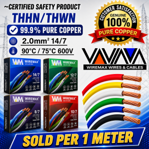 WIREMAX THHN/THWN STRANDED WIRE 14/7 (2.0mm) 12/7 (3.5mm )10/7 (5.5mm) and 8/7 (8.0mm)  SOLD PER 1 METER