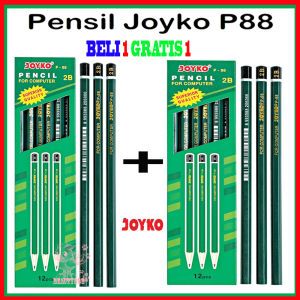 Beauty - ( BELI 1 Pack GRATIS 1 Pack ) Joyko - (1 Pack 12 Pcs )- Pensil 2B Komputer / Pencil For Computer 2B P-88 - Hijau