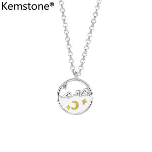 Kemstone A Solemn Pledge of Love Starry Sky Mountains Silver Gold Plated Pendant Necklace Womens Couple Mens Jewelry