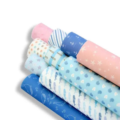 10 rolls Clearance sale! 2nd Item 50% Off -Ocean series White Kraft DIY Gift Wrapping Paper Present packing Party decorate Birthday Christmas
