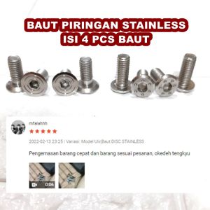 4 PCS BAUT DISC PIRINGAN CAKRAM PROBOLT STAINLESS HONDA YAMAHA UNIVERSAL