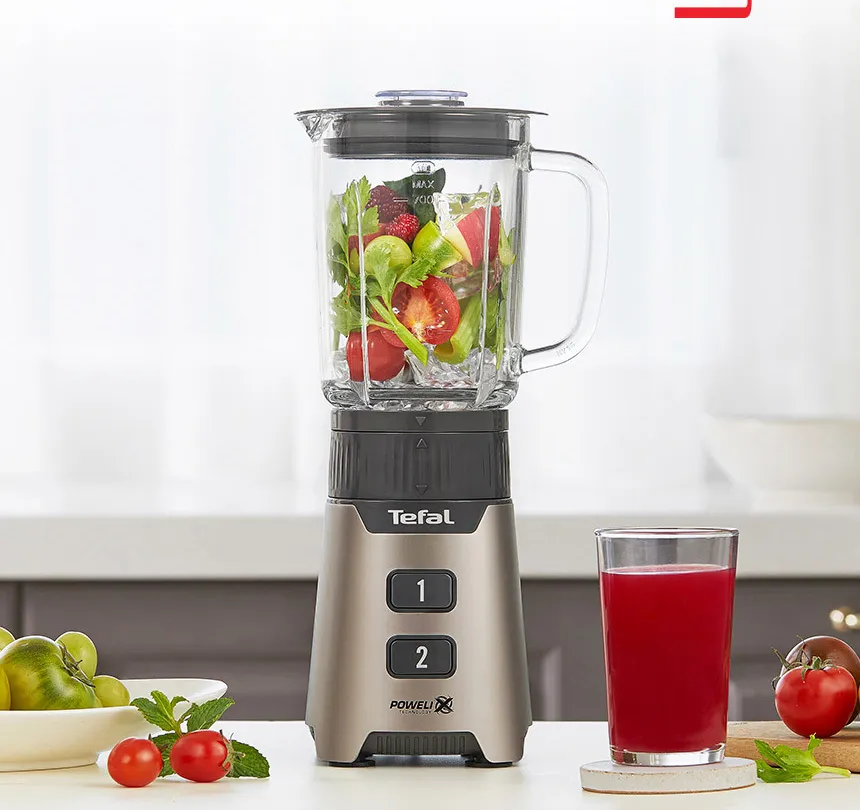 Tefal BL165 Minimix Glass Personal Blender (700ml) 400W Silver Ice