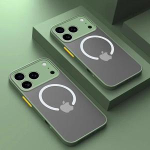Matte Phone Case for iPhone 17 Pro Max 16 15 14 13 12 11 Pro Max 17Air PC Hard For Magsafe Wireless Charge Luxury Cover