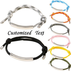 Custom Adjustable Stainless Steel Bracelet ID Jewelry Personalized Women Men Bracelet