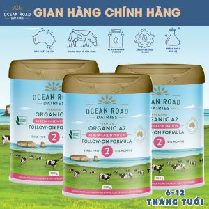 [1 Thùng 3 lon] Sữa công thức Hữu cơ chứa đạm A2 Ocean Road Dairies số 2 (900g) - Thương hiệu Úc