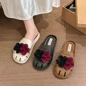 [Free Shipping] New Floral Style Closed-Toe Mules For Spring And Summer Slip-On Non-Slip Soft-Soled Sandals