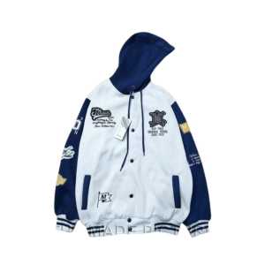 Jaket Varsity Baseball Anak Full Bordir - Jaket Hoodie Varsity Anak Model Kancing Premium Quality