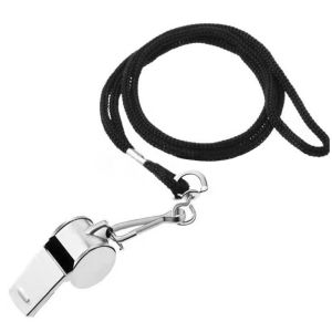 NALANILI Thép không gỉ Còi sinh tồn ngoài trời loại 38cm Đội cổ vũ bóng đá bóng rổ Có dây thừng Còi bóng đá trường đào tạo tiệc tùng