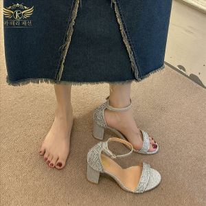 Katerina Fashion Elegant Glittering High Heels Platform Sandals For Women Adjustment Strap #K-23-5