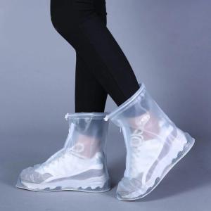 Beulife Reusable Anti-Slip Waterproof Adult Rain Shoe Cover Rain Boots Kasut Hujan Karis Air (Transparent White Color)