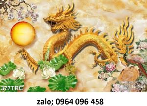 Tranh gạch men 3d ốp tường rồng phượng - NCB433