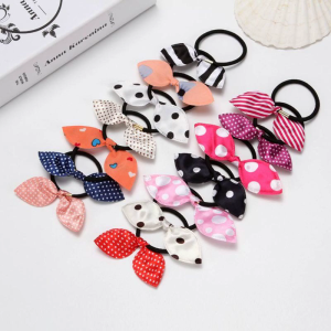 Woman Lovely Rabbit Ear Scrunchies Cute Hair Ties Rope Polka Dot Elastic Hairband Girls Rubber Band Hair Accessories