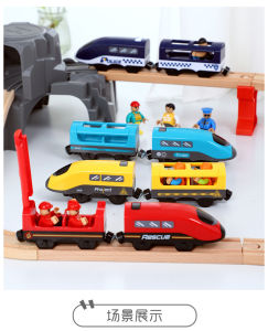 Electric Truck Train Set - Compatible with Wooden Thomas Track - Boys Birthday Gift - Material: ABS - Size: 22*4.7cm - Battery: 7th AAA (not included) - Colored Box - 200g - 1 Set of Train Toys