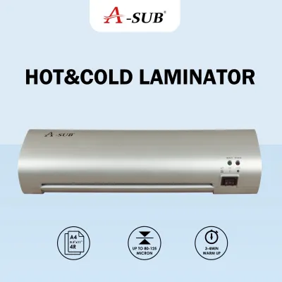 【Hot&Cold Laminator】A-SUB Laminator A4 Hot&Cold Laminating Machine with 20pcs 4R Laminating Film NEW TYPE