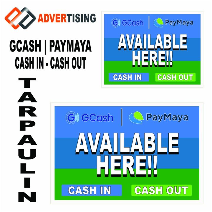 GCash | Paymaya Cash In Cash Out Tarpaulin | Lazada PH